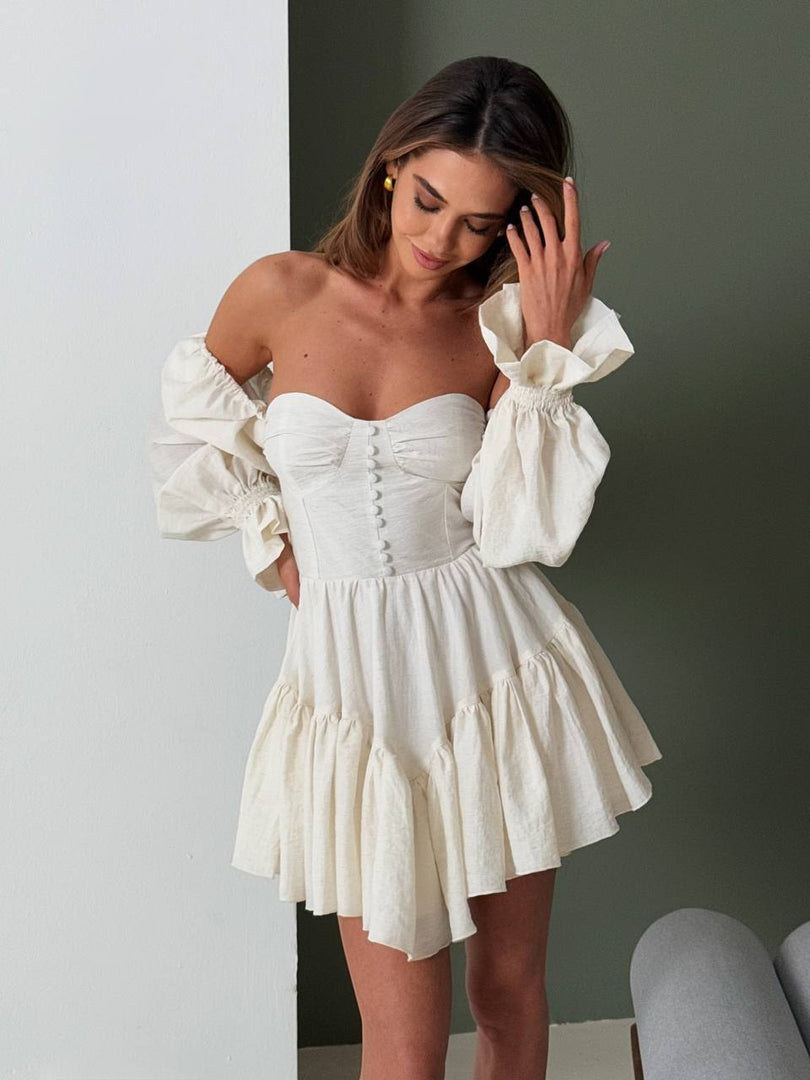 MINI SUKNELĖ SU RAUKTINUKAIS | PRE-ORDER
